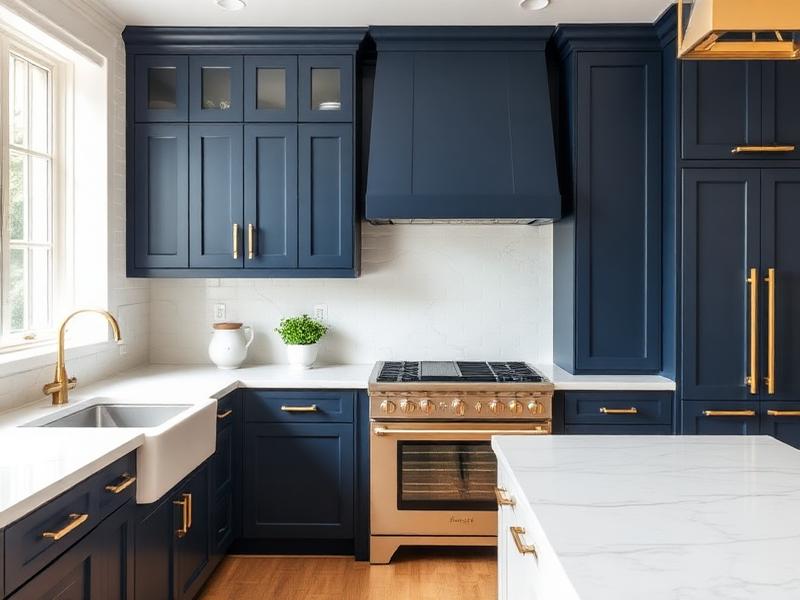 Navy Blue cabinet finish in Toronto Ontario